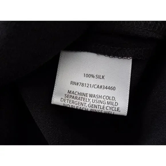 Eileen Fisher black silk tunic top size Large - Picture 5 of 5